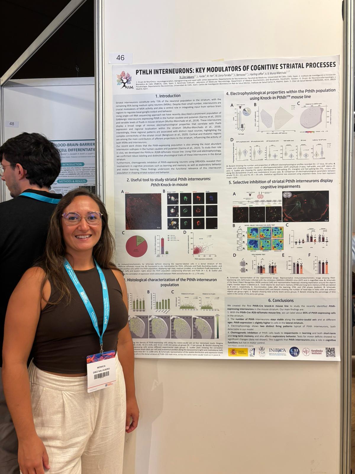 Monica Diez Salguero presenting poster #46 'PTHLH INTERNEURONS: KEY MODULATORS OF COGNITIVE STRIATAL PROCESSES' at the 20th Meeting of the Spanish Society for Neuroscience